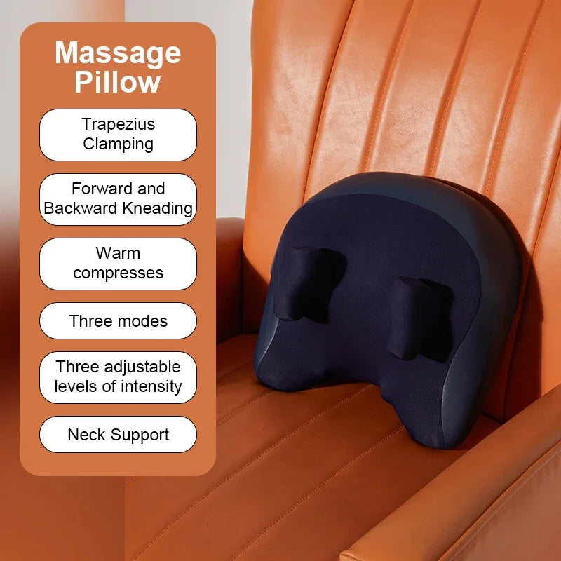 Rechargeable Heated Neck & Shoulder Massage Pillow | After-Work Comfort