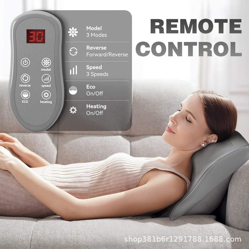 4-Head Heated Shiatsu Neck & Back Massage Pillow | After-Work Comfort