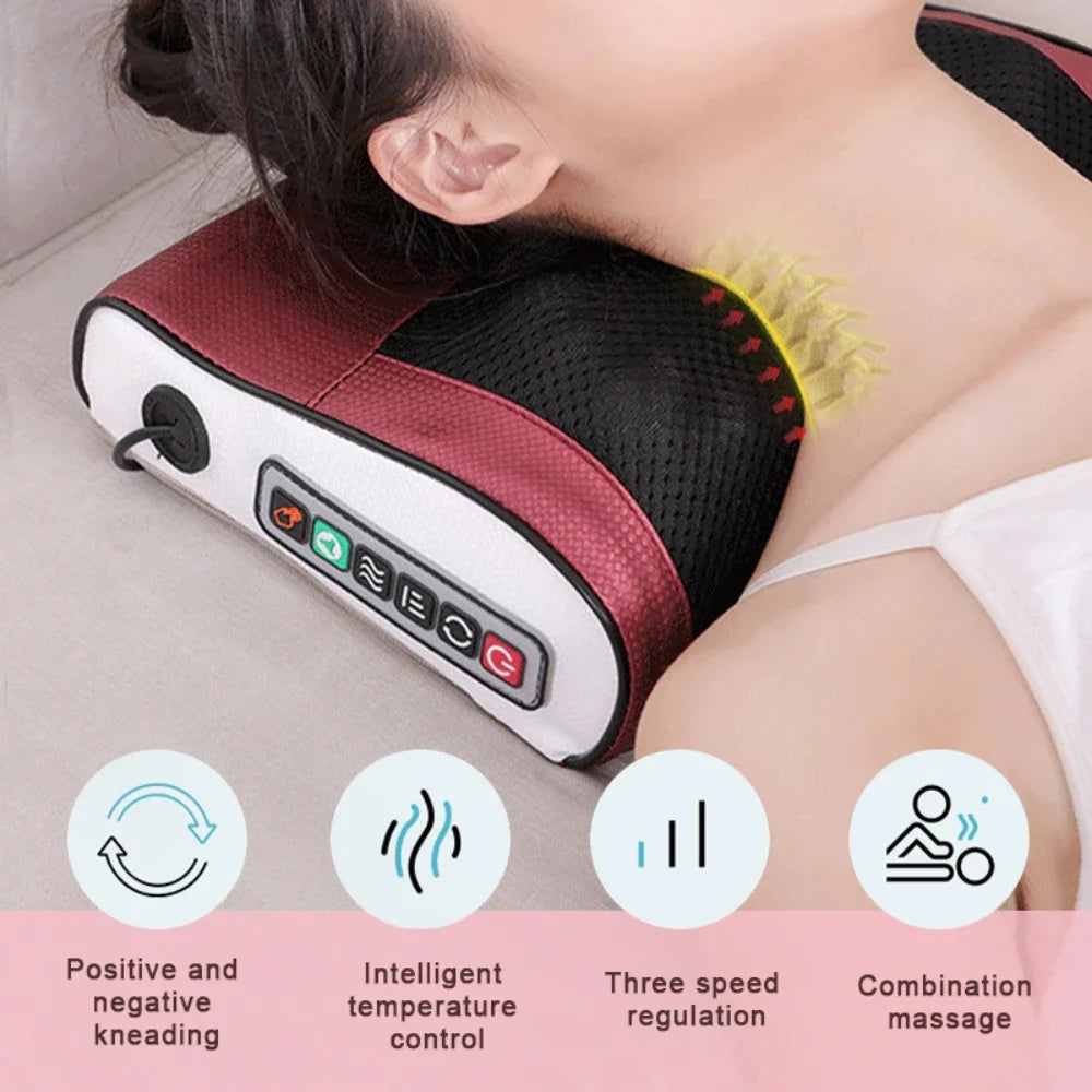 Heated Shiatsu Neck & Back Massage Pillow | 4-Key & 6-Key Options
