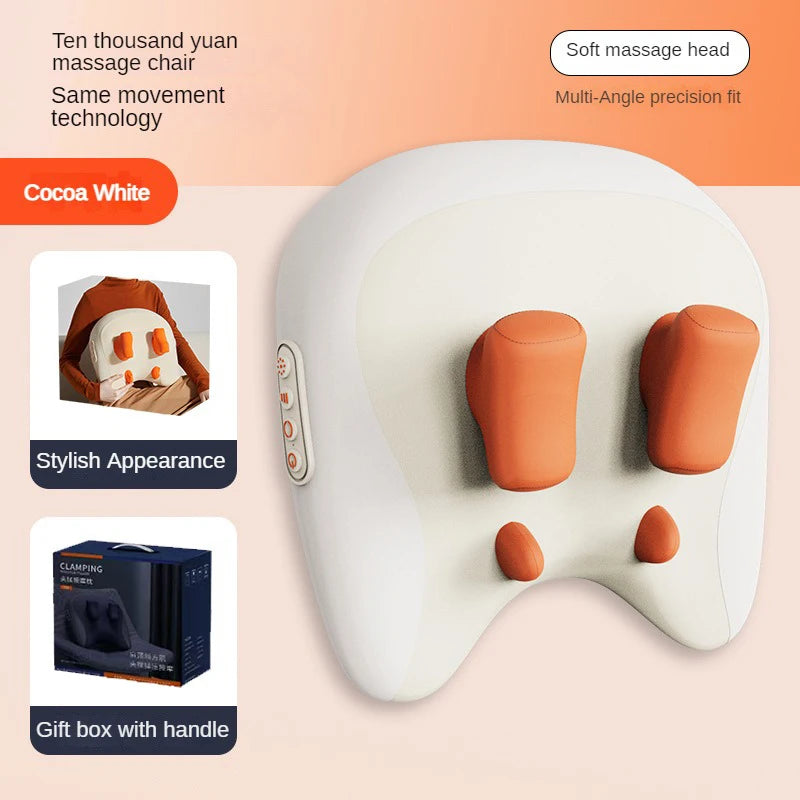 Rechargeable Heated Neck & Shoulder Massage Pillow | After-Work Comfort