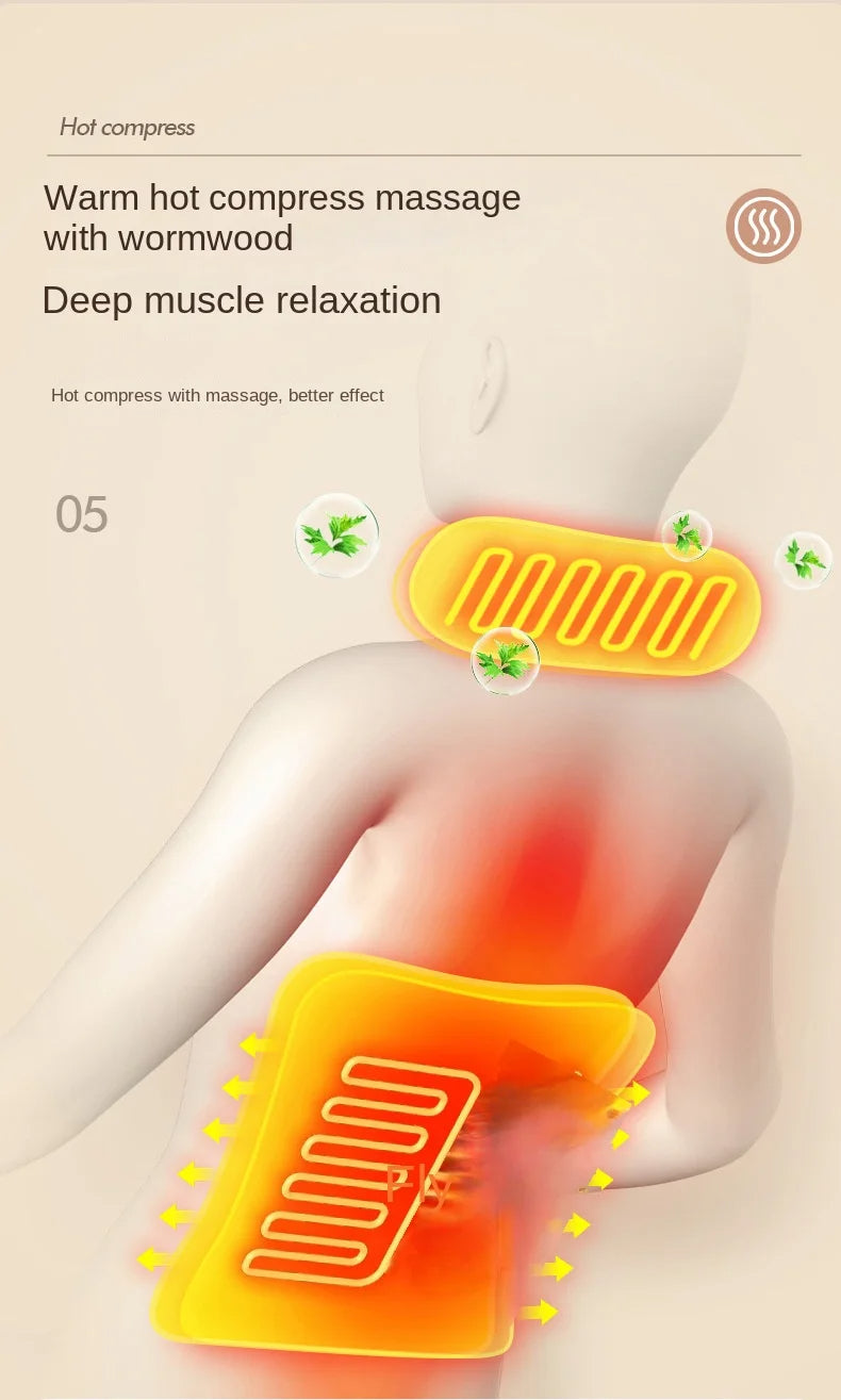 Premium Shiatsu Neck & Back Massage Cushion | Heat & Music