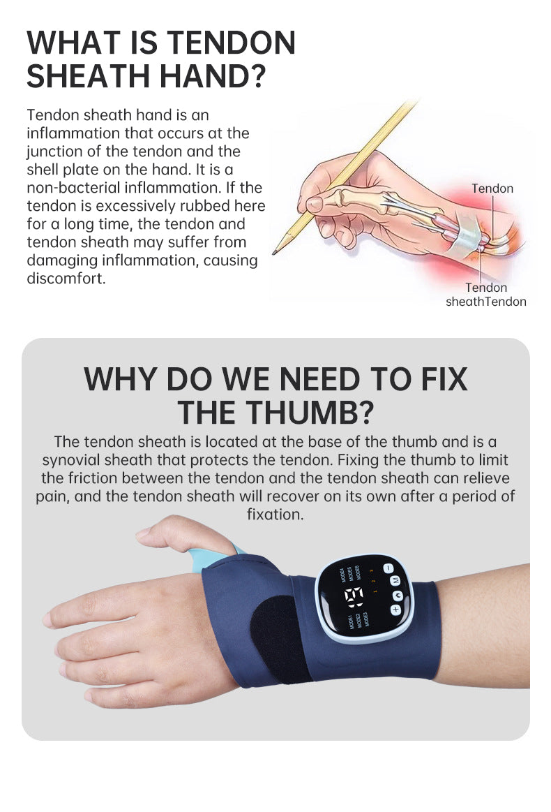 Rechargeable EMS Hand & Wrist Massager with Heat | After-Work Comfort
