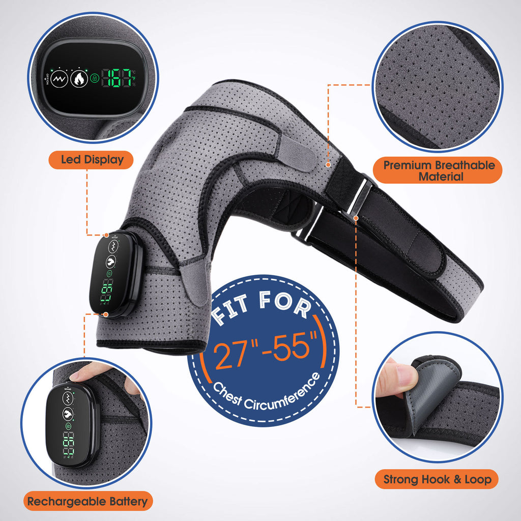 Rechargeable Heated Shoulder Massager with Vibration | After-Work Comfort