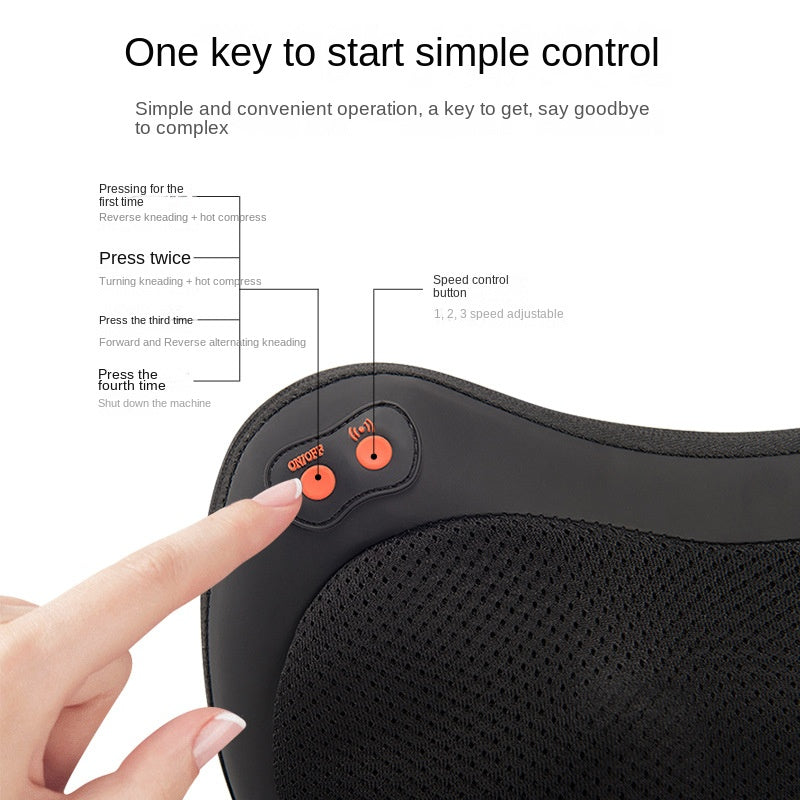 Shiatsu Neck & Back Massage Pillow with Heat | 4-Head & 8-Head Options