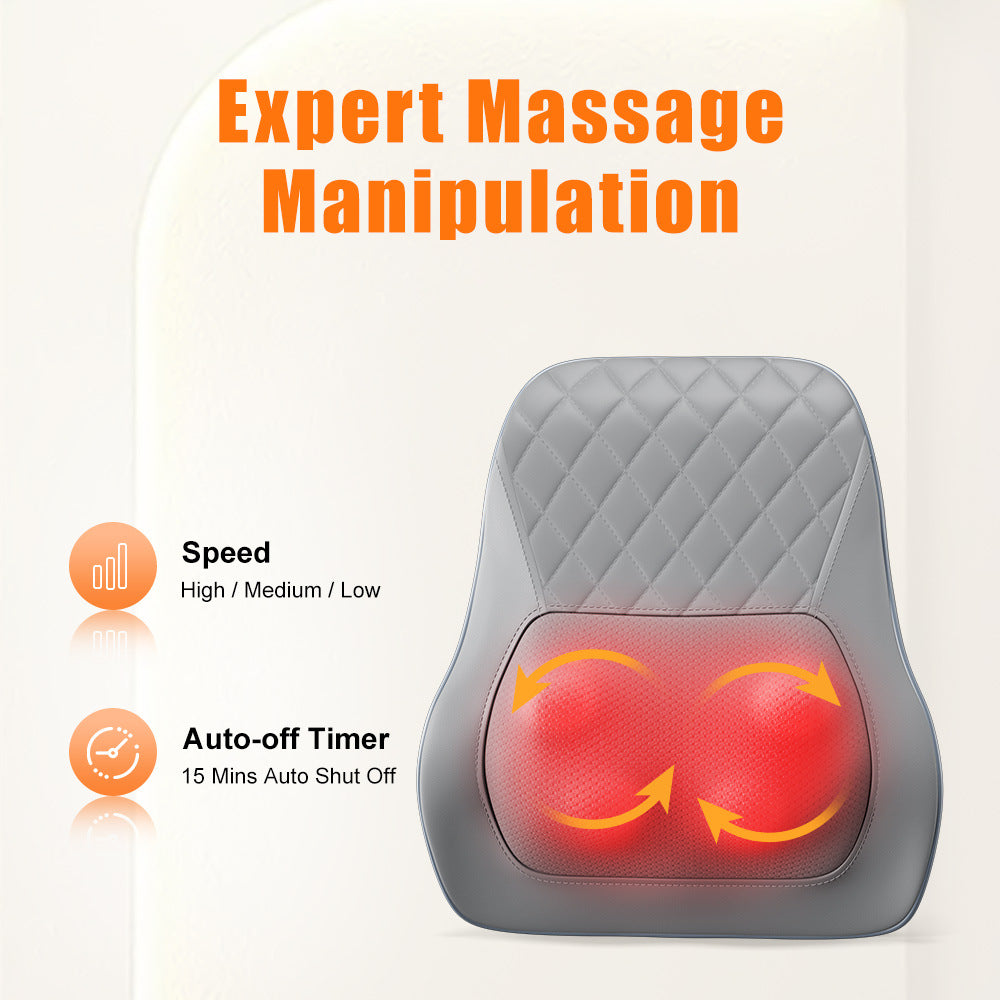 4-Head Heated Shiatsu Neck & Back Massage Pillow | After-Work Comfort