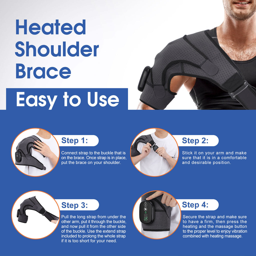 Rechargeable Heated Shoulder Massager with Vibration | After-Work Comfort